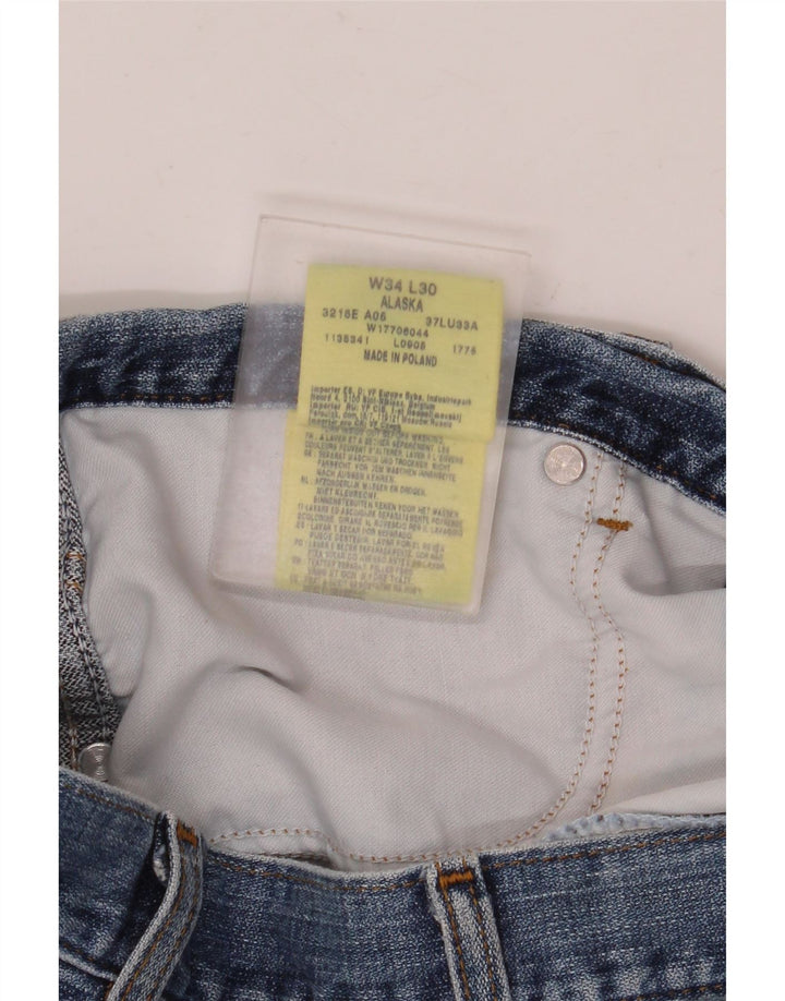 Wrangler Herre Alaska Straight Jeans W34 L30 Blå Bomuld
