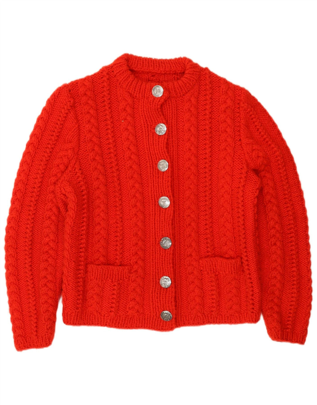 Vintage dame cardigan sweater UK 14 Medium Rød