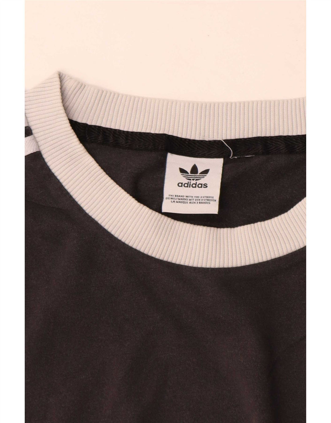 Adidas Herre T-Shirt Top Medium Sort Colourblock Bomuld