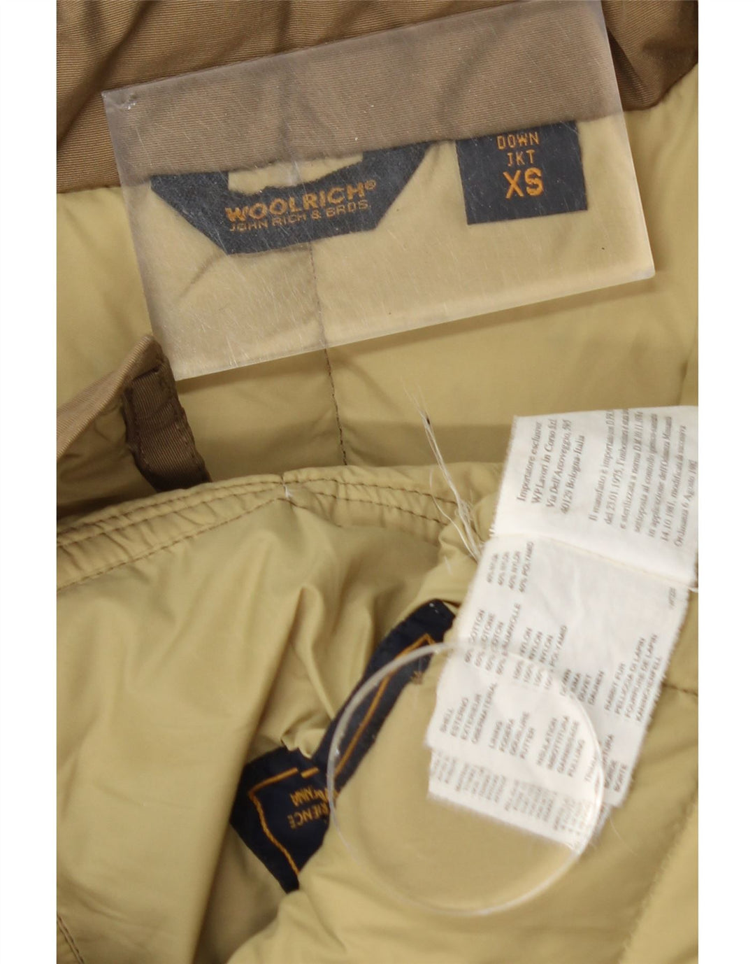 Woolrich Dame Oversized Polstret Frakke UK 6 XS Khaki Bomuld