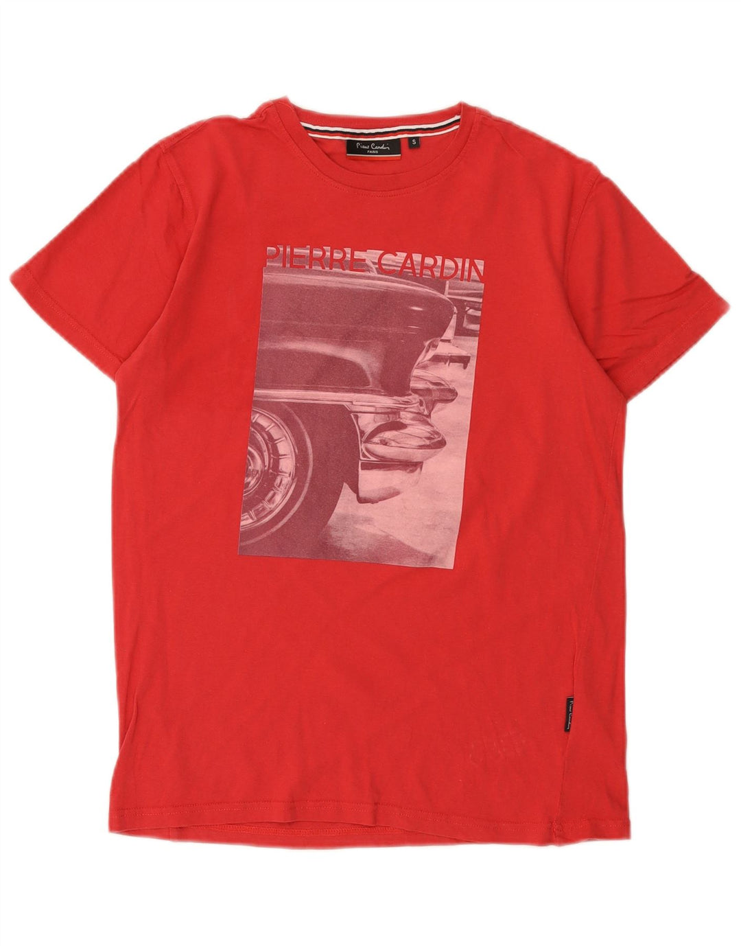 Pierre Cardin Herre grafisk T-shirt Top Lille rød bomuld