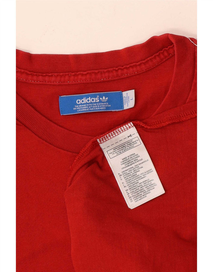 Adidas Grafisk T-shirt top til mænd, stor rød bomuld