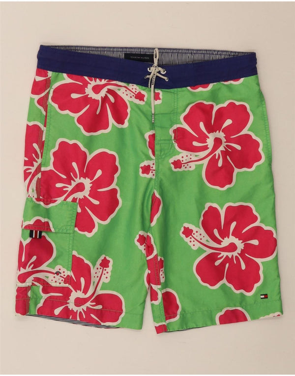 TOMMY HILFIGER Badeshorts til mænd Small Green Floral Polyester