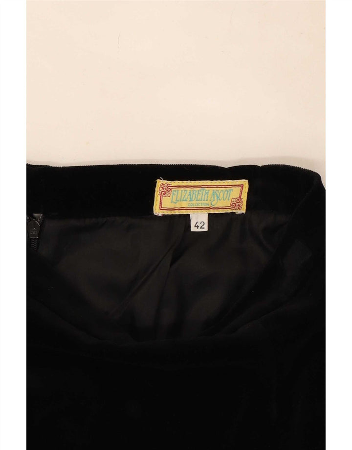 Elizabeth Ascot Womens Velvet Mini Skirt IT 42 Medium W28 Sort