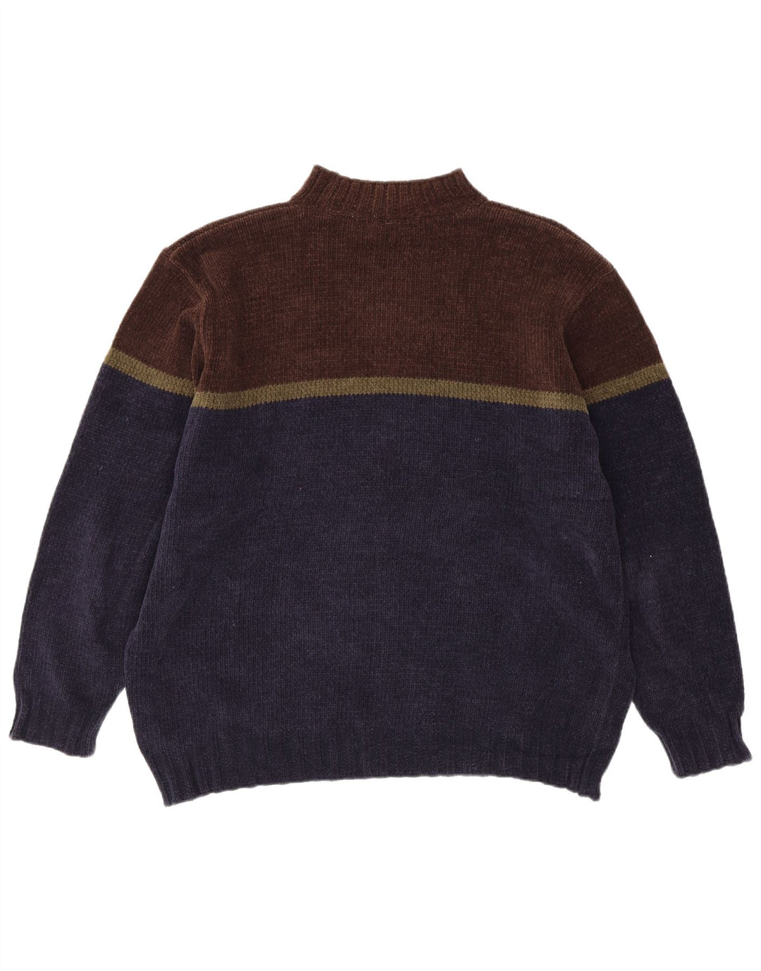Marks & Spencer Herre Turtle Neck Jumper Sweater XL Navy Blue Colourblock