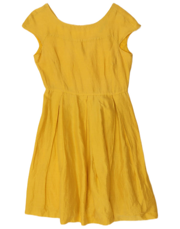 Max Mara Dame Weekend A-Line Kjole UK 14 Medium Gul