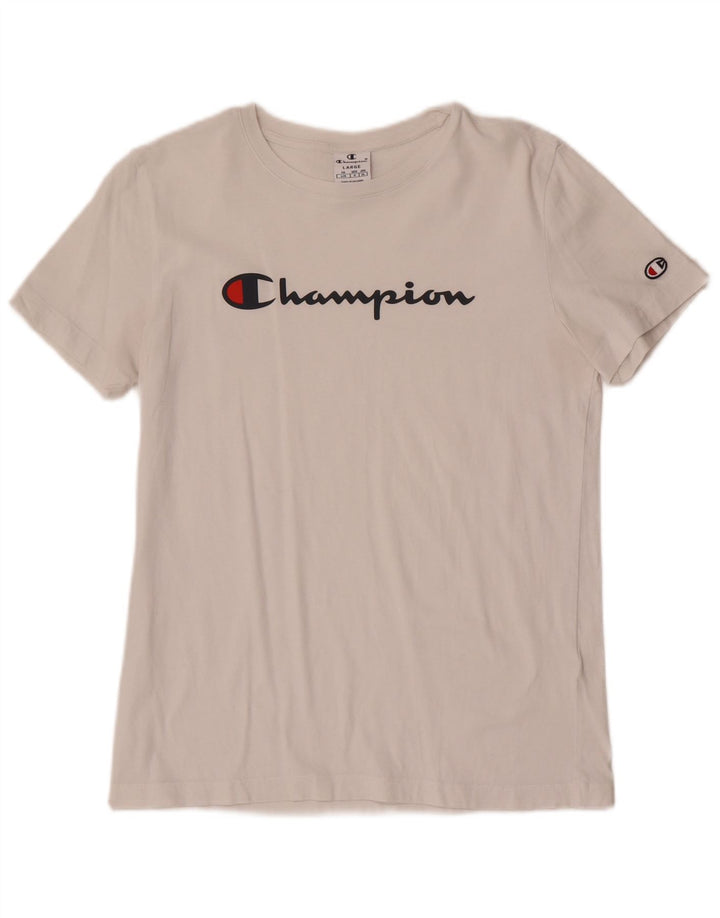 Champion Dame Grafisk T-Shirt Top UK 14 Large White