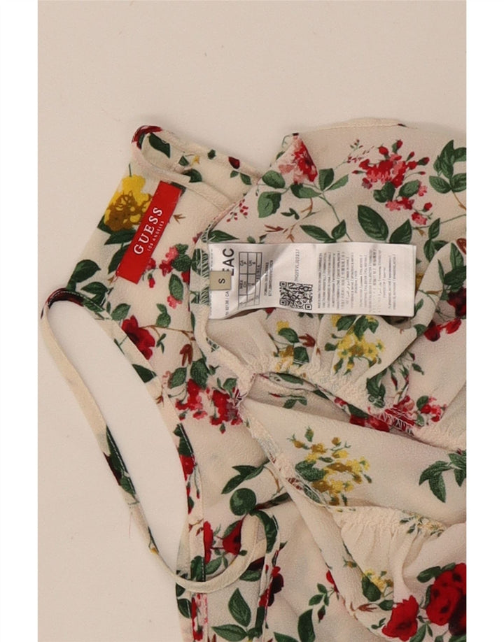 Guess Dame Sundress UK 6 XS Off White Floral Polyester