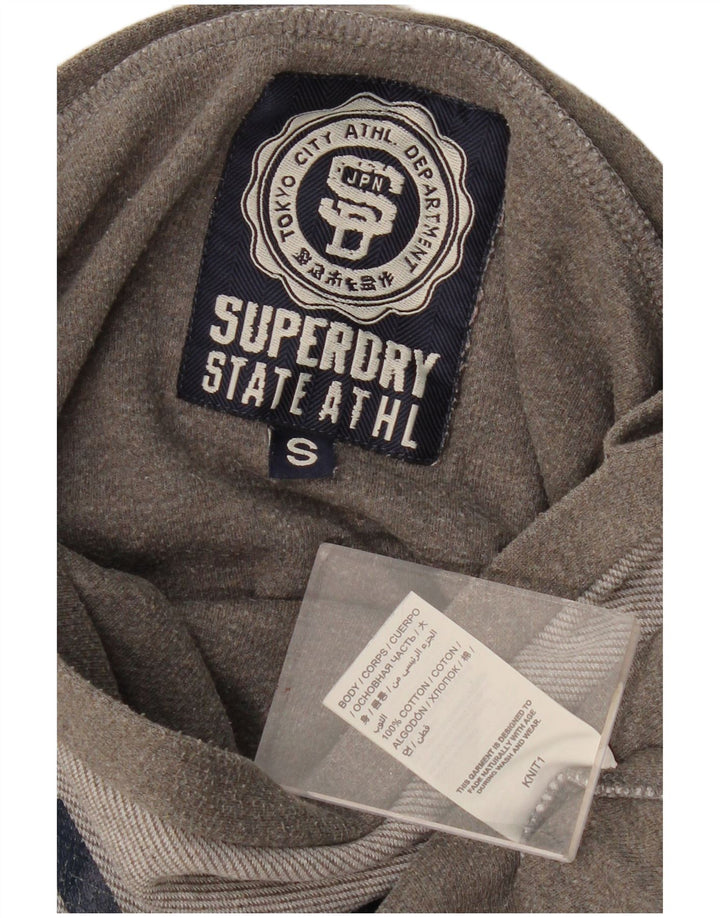 SUPERDRY Dame Oversized Grafisk Sweatshirt Jumper UK 10 Lille Grå