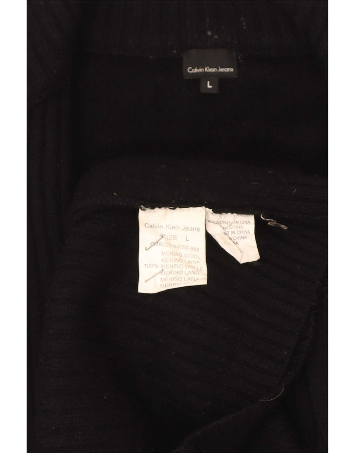 Calvin Klein Herre Cardigan Sweater Stor Sort Merinould