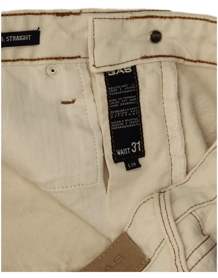 Gas Straight Jeans til mænd W31 L28 Hvid bomuld