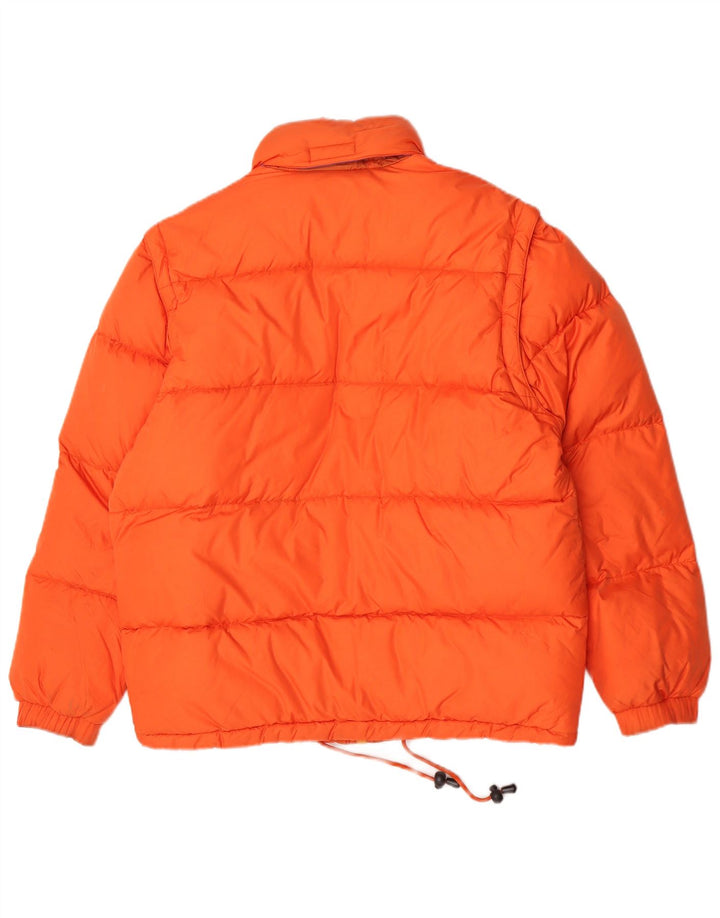 Sergio Tacchini Herre hættepolstret jakke UK 36 Lille orange polyamid