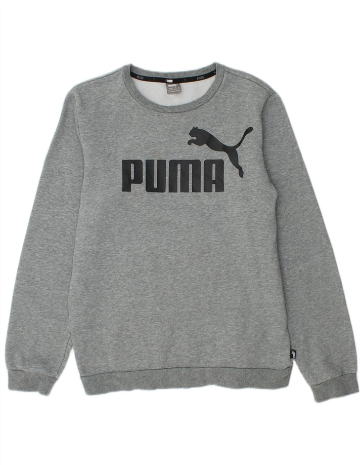 Puma Boys Grafisk Sweatshirt Jumper 15-16 år Grå Flecked