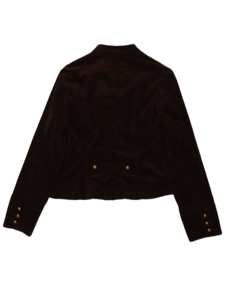 Marks & Spencer Dame 5 Button Velvet Blazer Jacket UK 14 Medium Brown