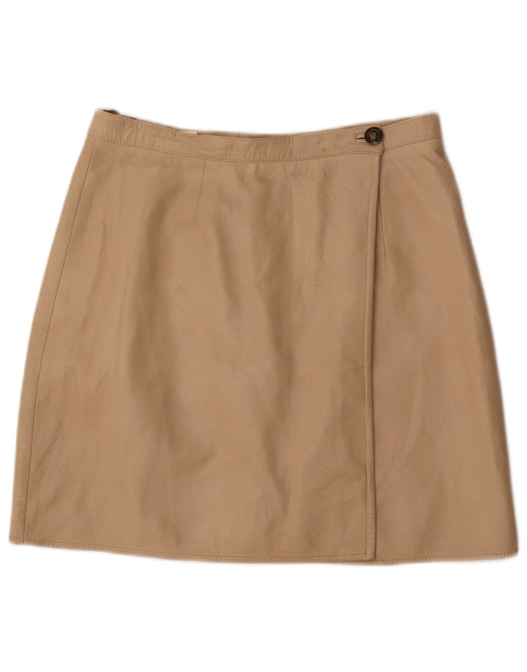 Vintage læderomslagsnederdel til kvinder W30 Medium Beige