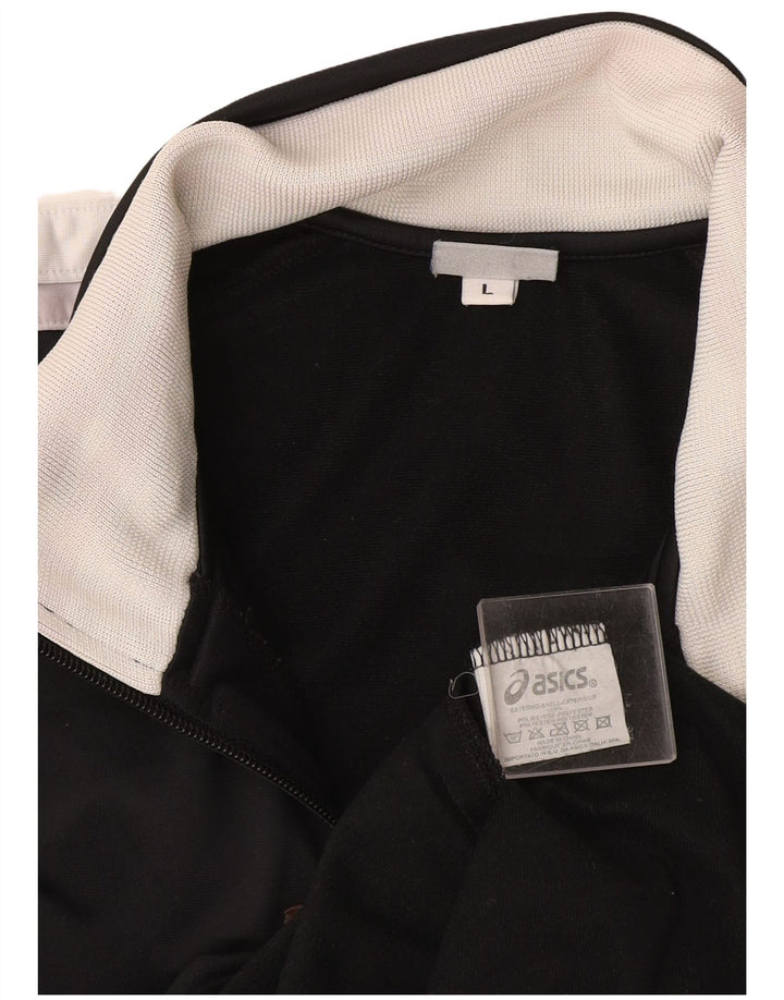 Asics træningsdragt topjakke til kvinder UK 14 Large Black Colourblock Polyester