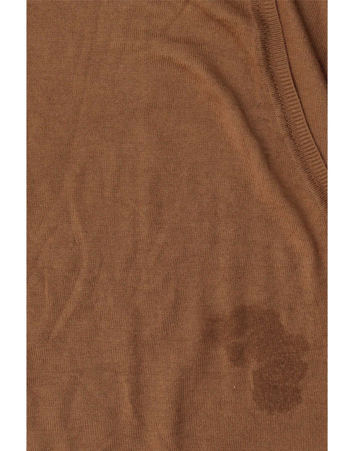 Zara Dame 3/4 ærmet oversized cardigan sweater UK 14 Medium Brown