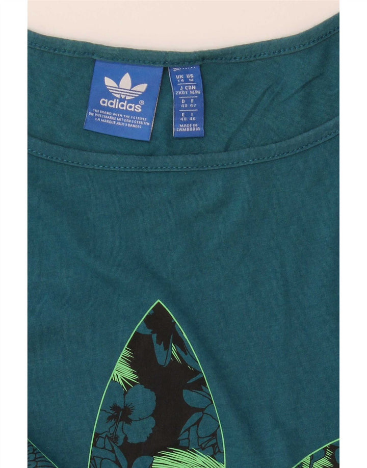 Adidas Dame Grafisk Vest Top UK 14 Medium Blue