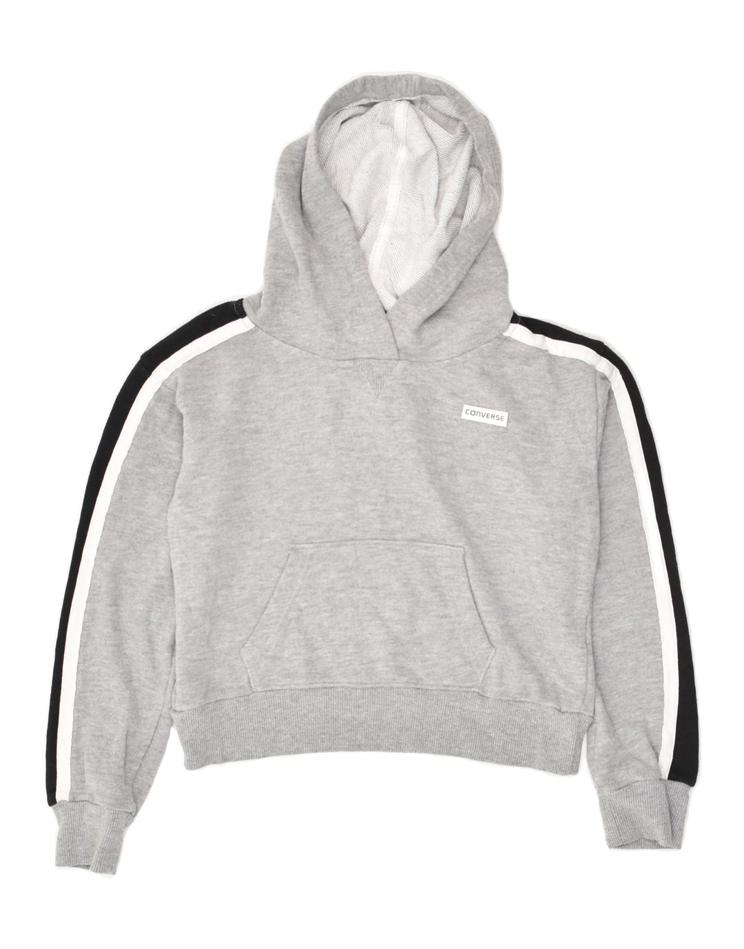 CONVERSE Boys Crop Hoodie Jumper 10-11 Years Medium  Grey | Vintage Converse | Thrift | Second-Hand Converse | Used Clothing | Messina Hembry 