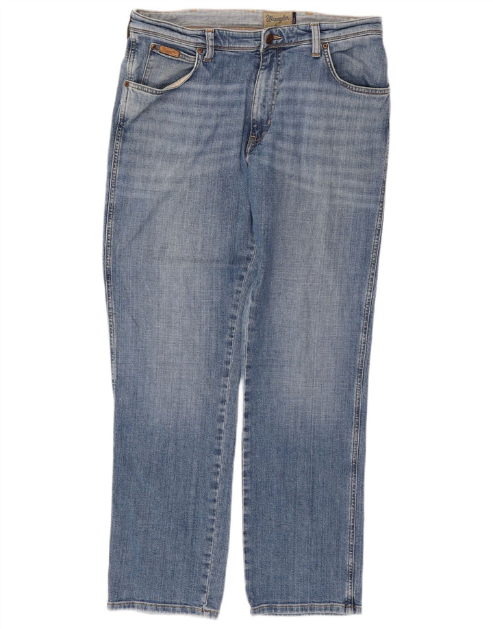WRANGLER Herre Texas Straight Jeans W34 L32 Blå Bomuld