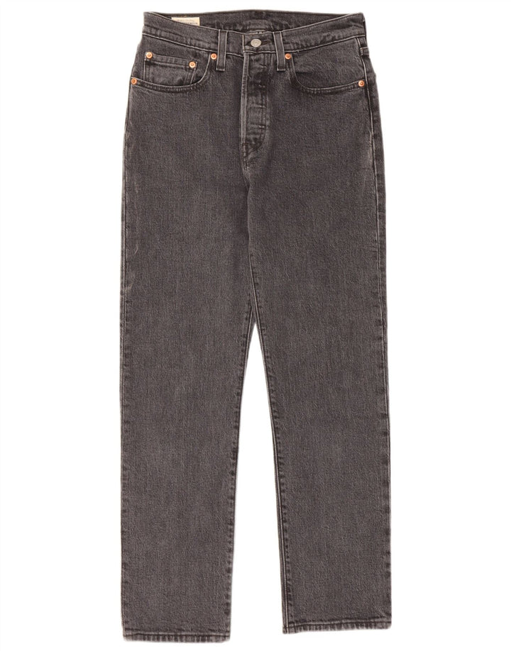 LEVI'S Dame 501 Straight Jeans W26 L28 Grå Bomuld