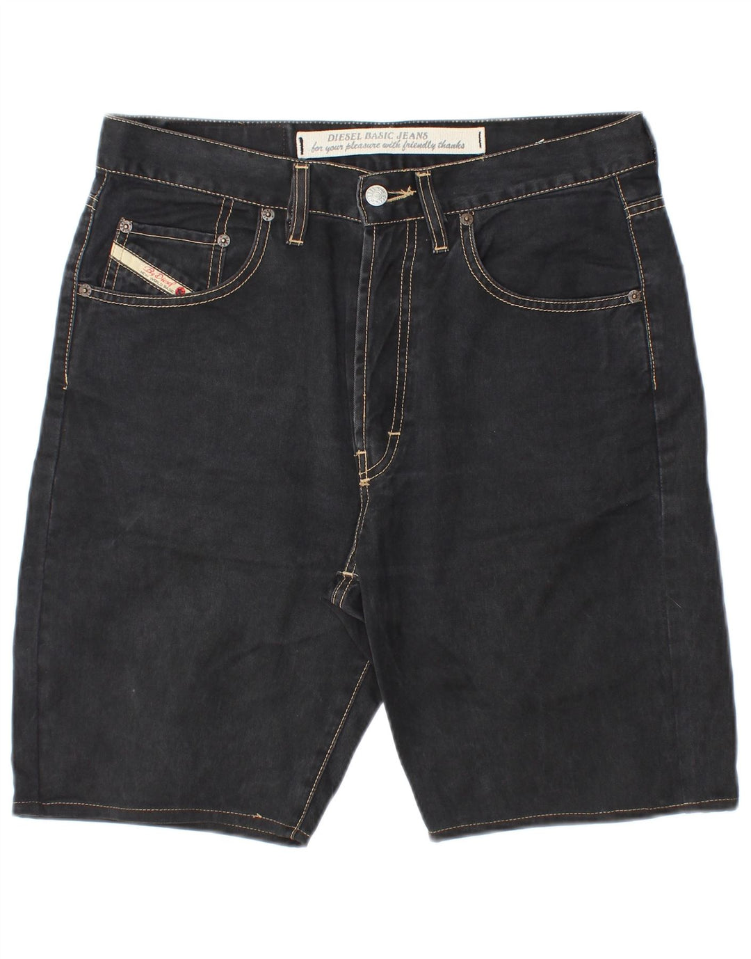 DIESEL Herre Denim Shorts W32 Medium Sort Bomuld