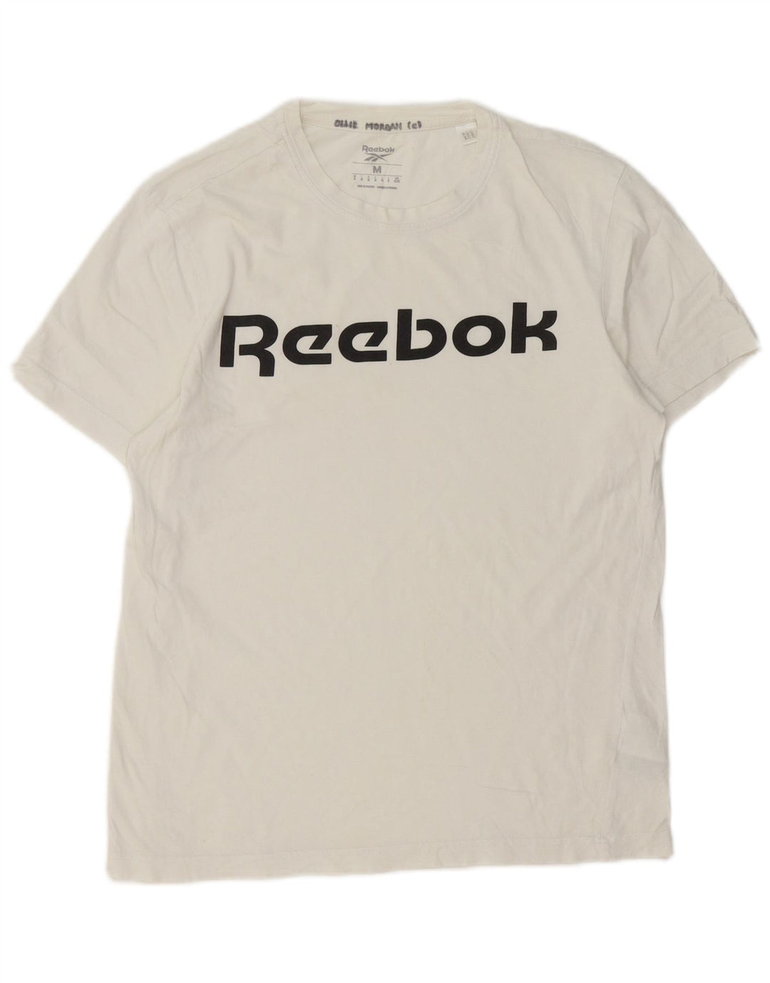 Reebok Herre grafisk T-shirt Top Medium Hvid Bomuld