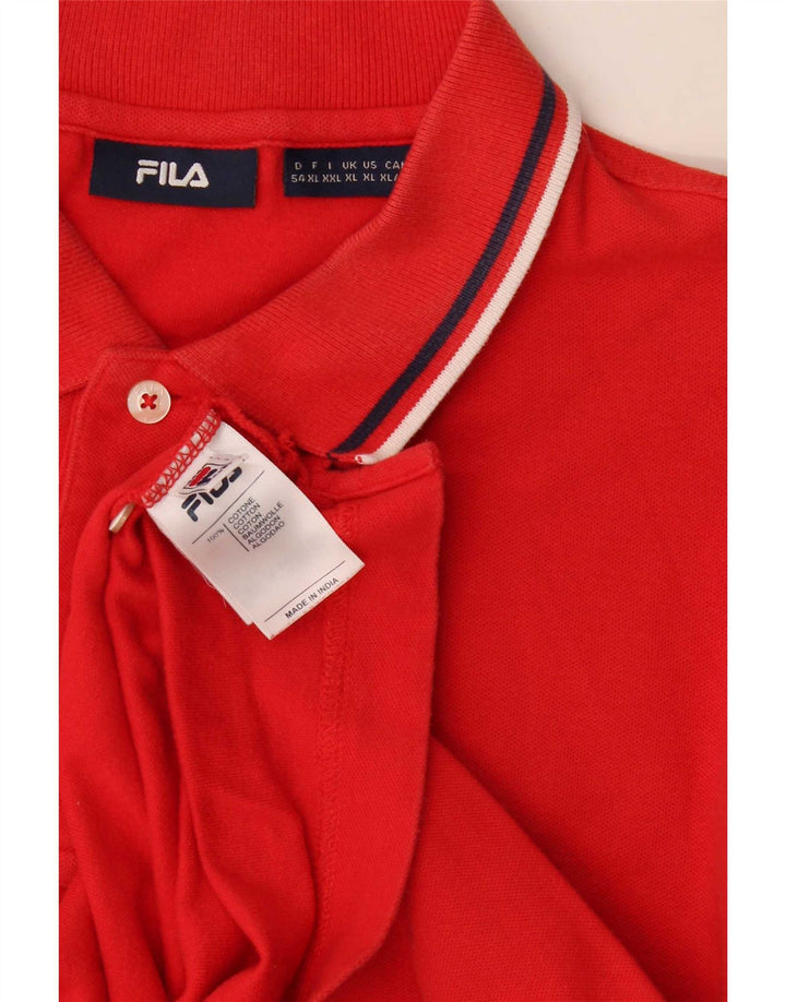 Fila herre poloshirt XL rødstribet bomuld