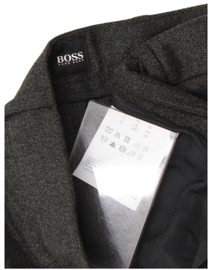 Hugo Boss Herre Slim Chino Bukser EU 50 Large W34 L32 Grå Polyester