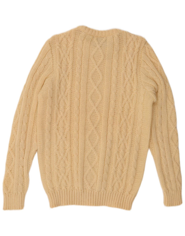 PAUL JAMES Herre Boat Neck Jumper Sweater Medium Beige Uld