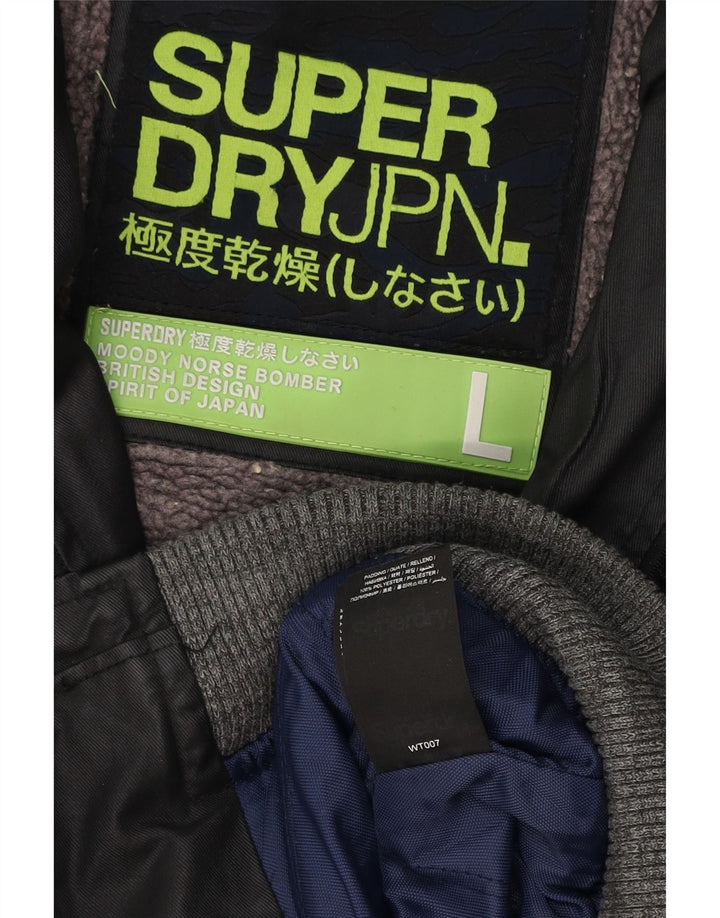 SUPERDRY Bomberjakke til mænd UK 40 Stor sort polyester