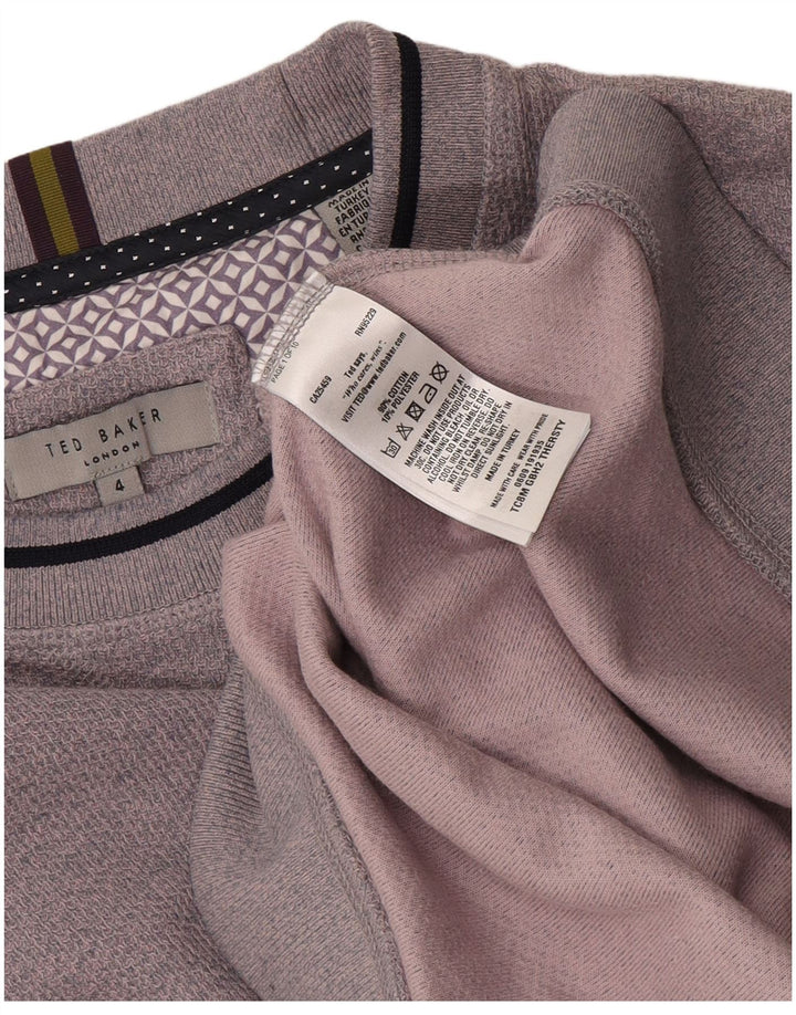 Ted Baker Herre Sweatshirt Jumper Størrelse 4 Stor Lilla Bomuld