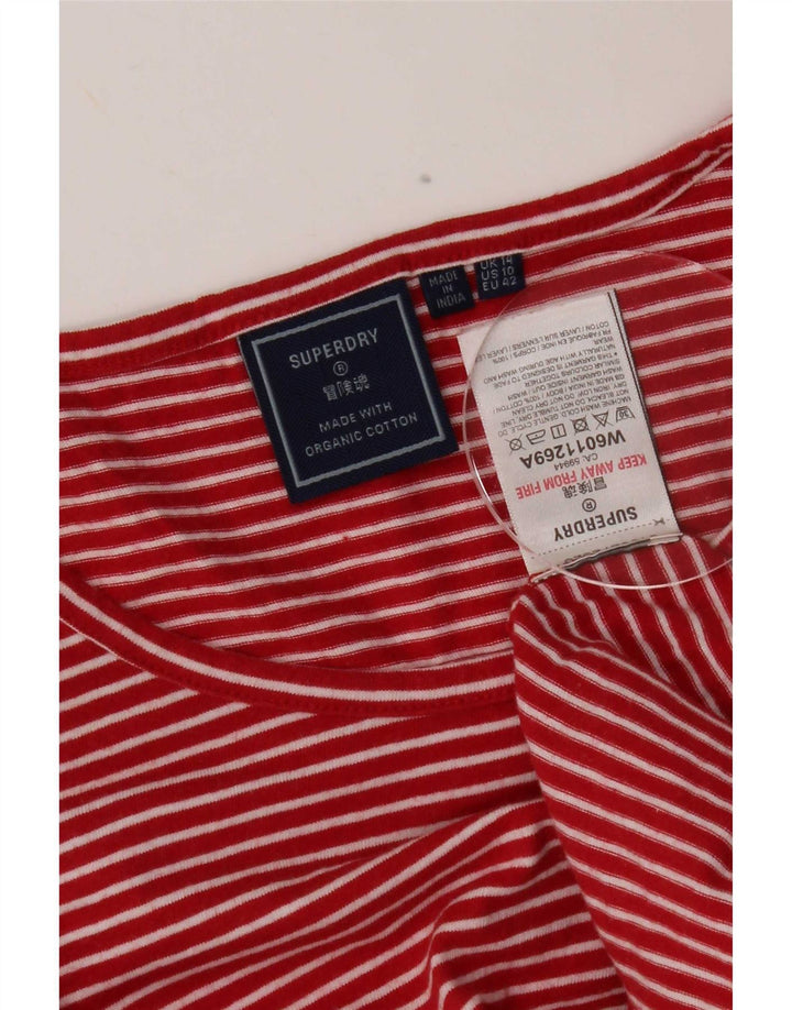 Superdry Damevest Top UK 14 Stor rødstribet bomuld