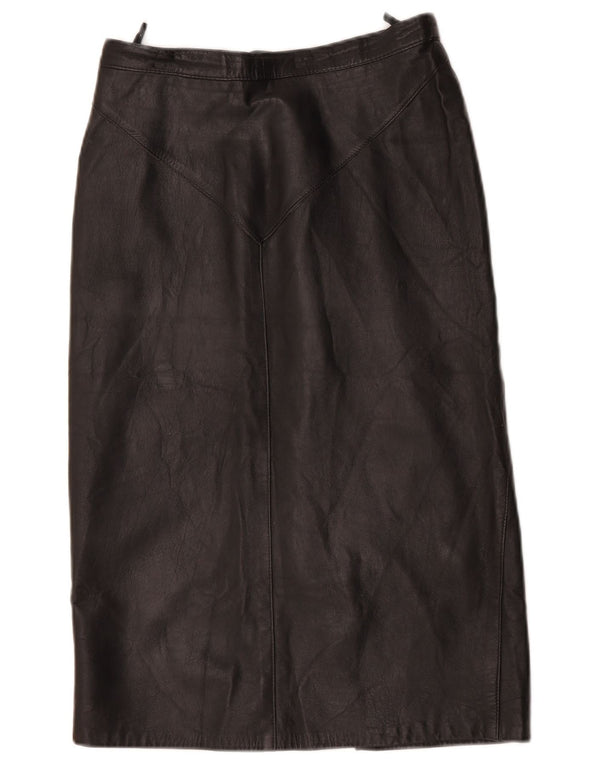 Vintage lædernederdel til kvinder W28 Medium Black