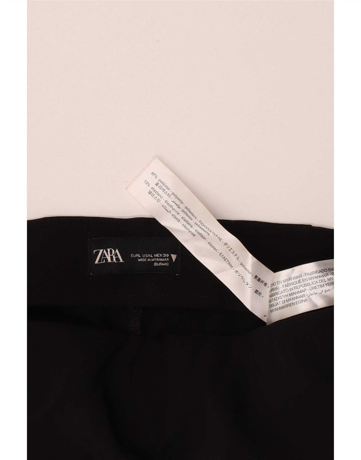 Zara Dame Slim Casual Bukser Large W30 L34 Sort Polyester