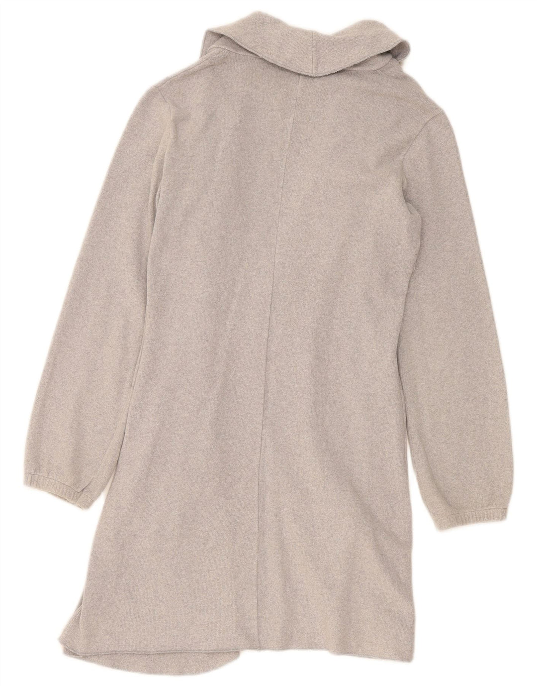 Benetton Womens Longline Open Cardigan Sweater UK 14 Medium Grey