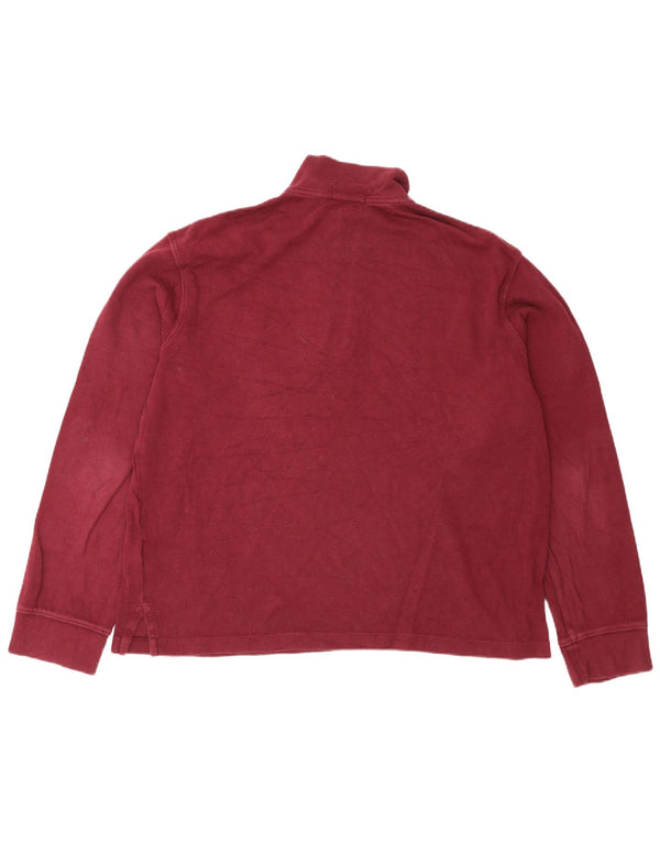 Polo Ralph Lauren Herre Zip Neck Sweatshirt Jumper Medium Bourgogne bomuld