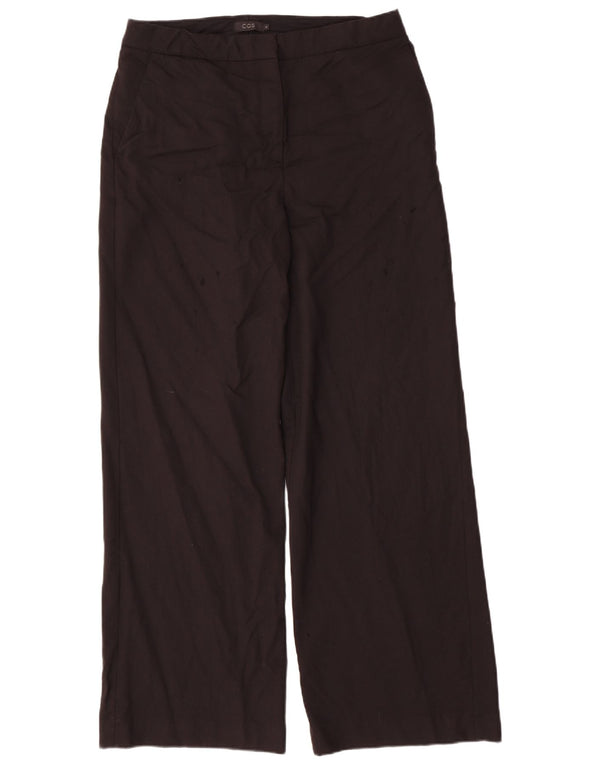 Cos Womens Wide Leg Chino Trousers EU 42 Large W34 L32 Black Wool