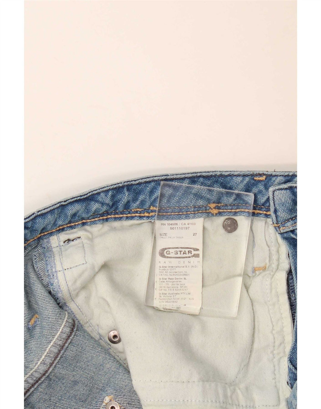 G-Star Dame Distressed Straight Jeans W27 L27 Blå Bomuld