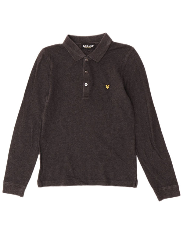 Lyle & Scott Boys Langærmet Polo Shirt 8-9 År Lille Grå Bomuld