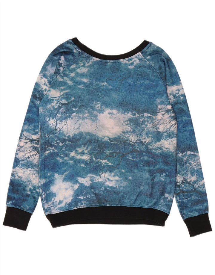 Adidas Graphic Sweatshirt Jumper UK 14 Large Blue Tie Dye Polyester
