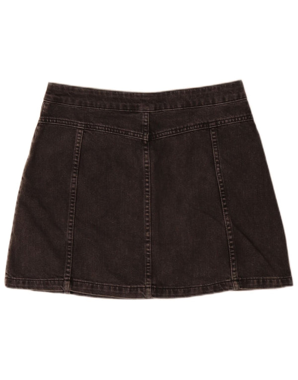 Moto Dame Mini Denim Nederdel UK 12 Medium W30 Sort Bomuld