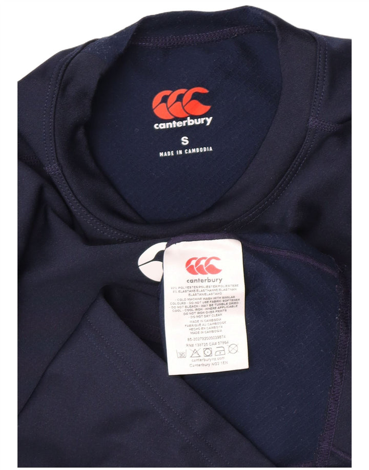 Canterbury Dame Grafisk Top Langærmet UK 10 Small Navy Blue Polyester
