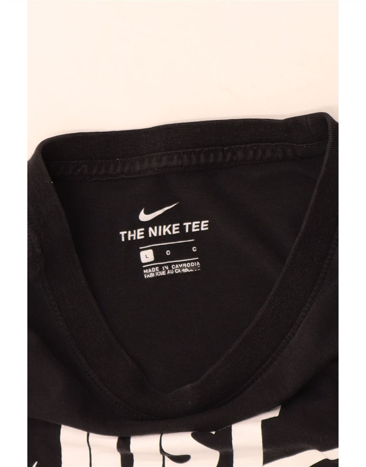 Nike grafisk T-shirt top til mænd, stor sort bomuld