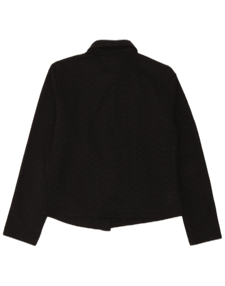 BENETTON Dame Crop Shirt Bluse IT 46 Stor sort polyester