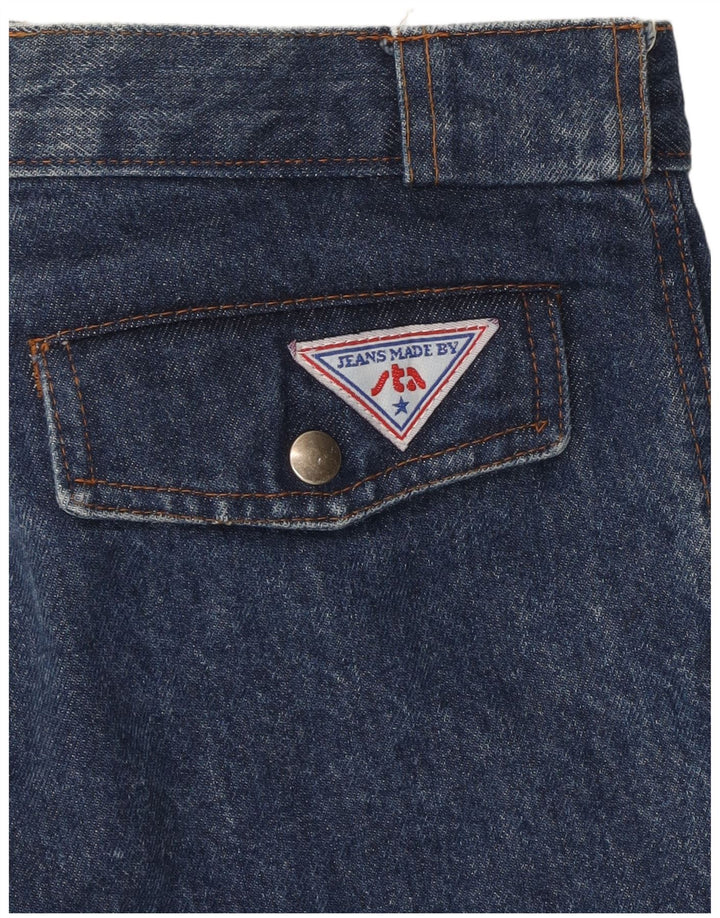 VINTAGE Højtaljede lige jeans til kvinder W28 L27 Marineblå