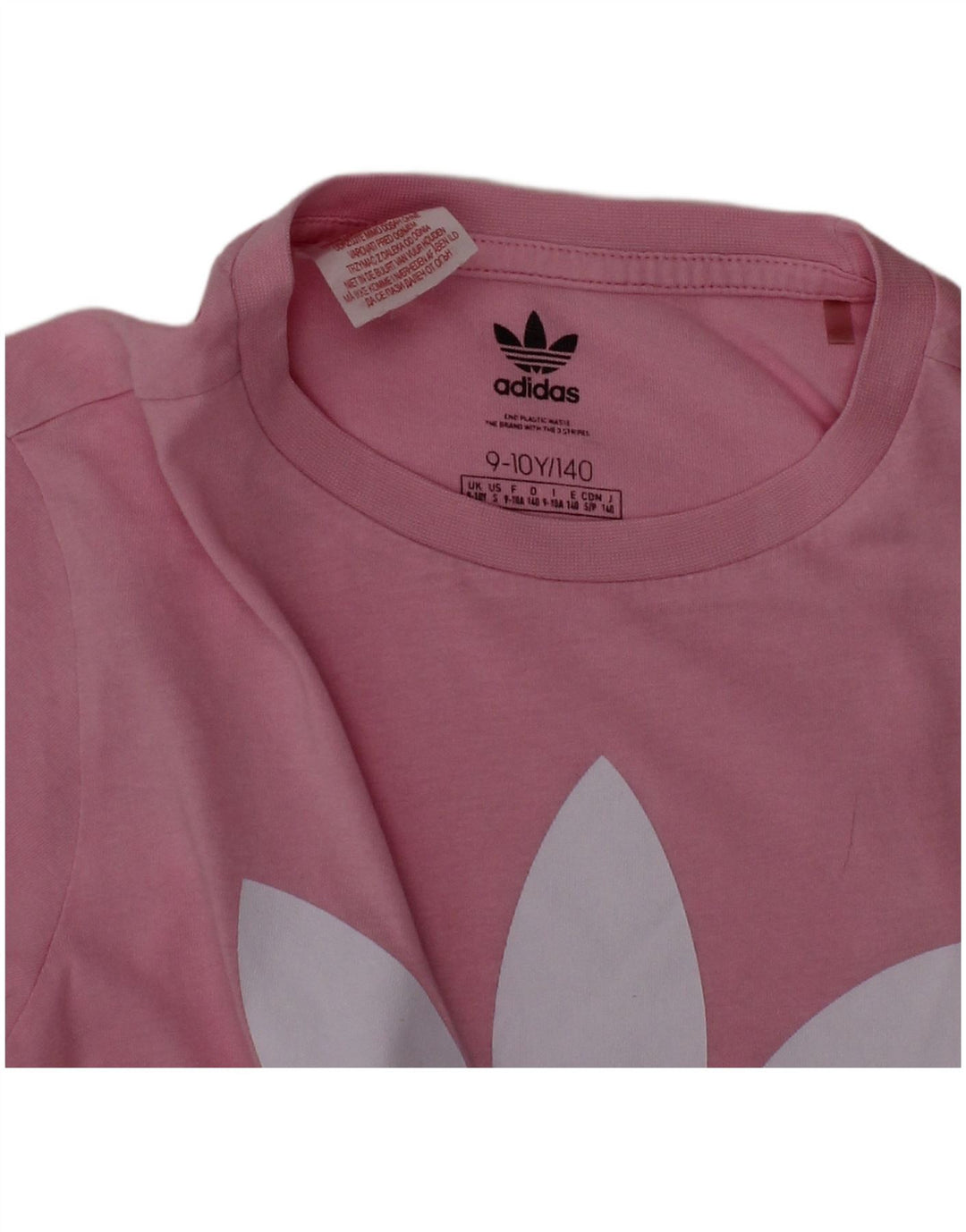 ADIDAS Piger Grafisk T-Shirt Top 9-10 År Pink Bomuld