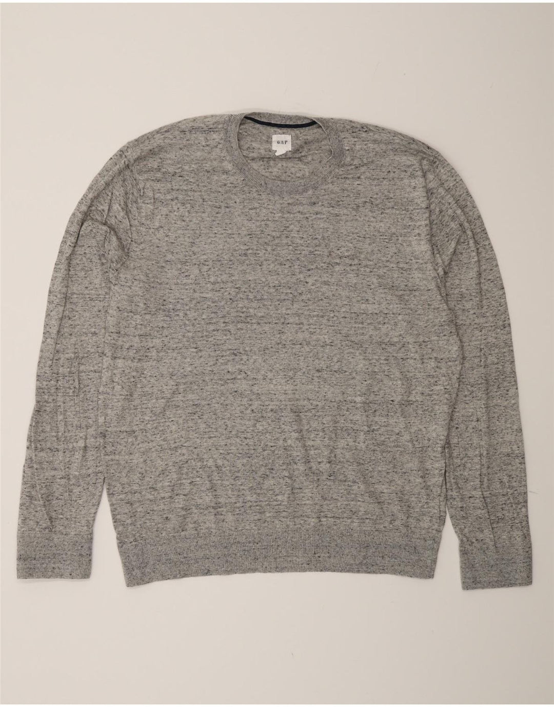 Gap Herre Crew Neck Jumper Sweater Stor grå Flecked Bomuld