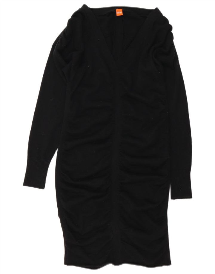 Hugo Boss Womens Bodycon Dress UK 12 Medium Black Wool