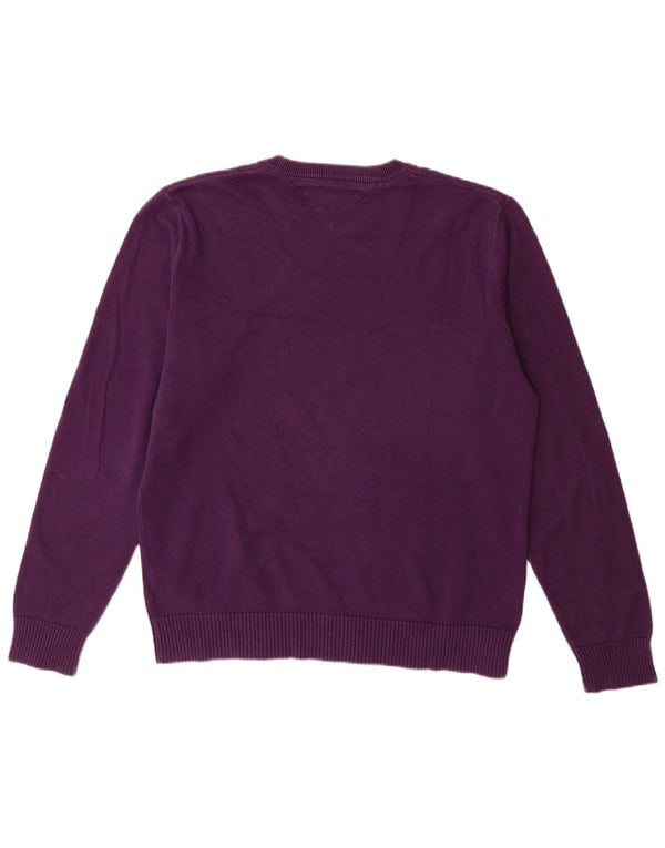 Tommy Hilfiger Herre sweater med rund hals, medium lilla bomuld